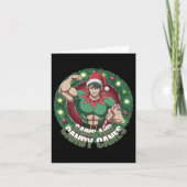 Funny Christmas Elf Gym Workout Gains And Candy Ca カード (正面)