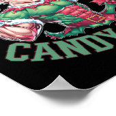 Funny Christmas Elf Gym Workout Gains And Candy Ca ポスター (角)