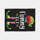 Funny Christmas Elf Matching Pajama X-mas Party フリースブランケット (正面(横))