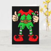 Funny Christmas Elf Outfit Costume Xmas Family Adu カード (黄色い花)