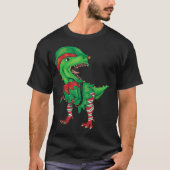 Funny Christmas Elf T-Rex Tシャツ (正面)