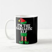 Funny Christmas Family I'm The Sarcastic Elf  コーヒーマグカップ (左)