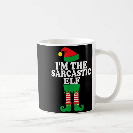 Funny Christmas Family I'm The Sarcastic Elf  コーヒーマグカップ (右)