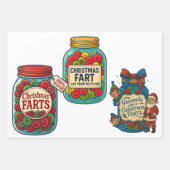 Funny Christmas Fart Jar 100% Festive Flatulence! ラッピングペーパーシート (正面2)