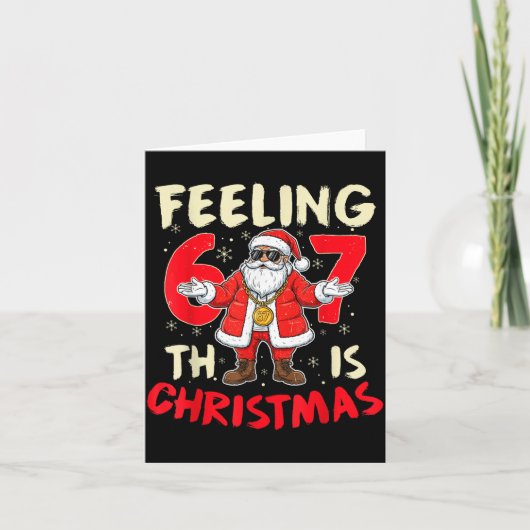 Funny Christmas Feeling 6 7 This Christmas Meme Sa カード (正面)