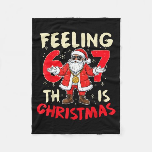Funny Christmas Feeling 6 7 This Christmas Meme Sa フリースブランケット (正面)