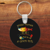 Funny Christmas Fisherman's Merry Fishmas To All F キーホルダー (正面)