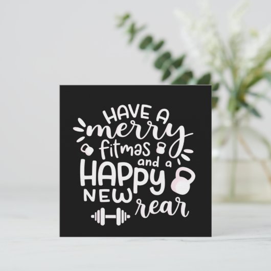 Funny Christmas Fitness Sarcastic Gym Holiday Gift 招待状 (スタンド正面)