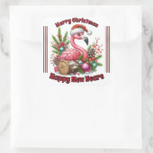 Funny Christmas flamingo  スクエアシール (バッグ)