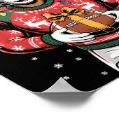 Funny Christmas Football Reindeer  ポスター (角)