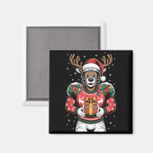 Funny Christmas Football Reindeer  マグネット (正面/裏面)
