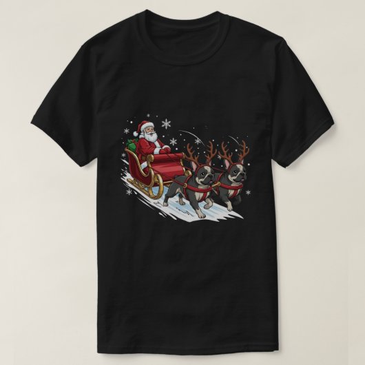 Funny Christmas French Bulldog Dogs Lover Xmas Tシャツ (デザイン正面)