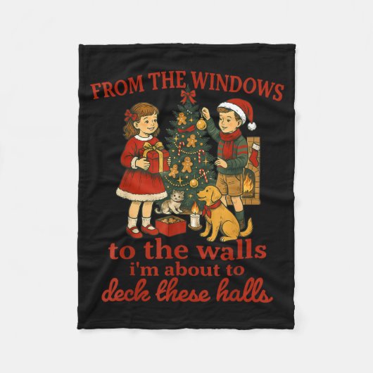 Funny Christmas From The Windows To The Walls I'm  フリースブランケット (正面)