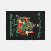 Funny Christmas From The Windows To The Walls I'm  フリースブランケット (正面(横))