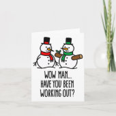 Funny Christmas Funny Gym Bodybuilding Workout Sno カード (正面)