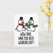 Funny Christmas Funny Gym Bodybuilding Workout Sno カード (黄色い花)