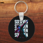 Funny Christmas Gamer Dabbing Xmas Dab Six Seven 6 キーホルダー (正面)
