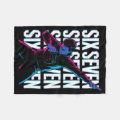 Funny Christmas Gamer Dabbing Xmas Dab Six Seven 6 フリースブランケット (正面(横))