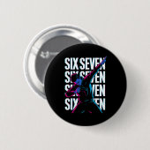 Funny Christmas Gamer Dabbing Xmas Dab Six Seven 6 缶バッジ (正面&裏面)