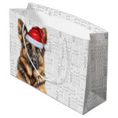 Funny Christmas German Shepherd Dog Lover ラージペーパーバッグ (裏面アングル)