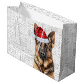 Funny Christmas German Shepherd Dog Lover ラージペーパーバッグ (正面アングル)