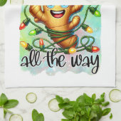 Funny Christmas ginger word art  キッチンタオル (折り畳み)