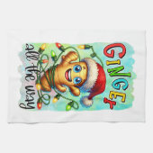 Funny Christmas ginger word art  キッチンタオル (横)