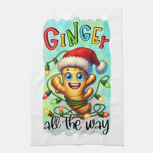 Funny Christmas ginger word art  キッチンタオル (縦)