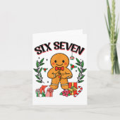 Funny Christmas Gingerbread 67 Six Seven Meme Hand カード (正面)