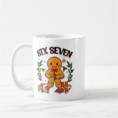 Funny Christmas Gingerbread 67 Six Seven Meme Hand コーヒーマグカップ (左)