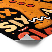 Funny Christmas Gingerbread Cookie Dab Six Seven 6 ポスター (角)