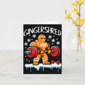 Funny Christmas Gingerbread Gingershred Gym Bodybu カード (黄色い花)