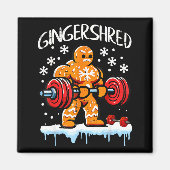 Funny Christmas Gingerbread Gingershred Gym Bodybu マグネット (正面)
