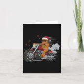 Funny Christmas Gingerbread Man Biker Riding A Mot カード (正面)
