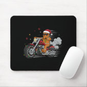 Funny Christmas Gingerbread Man Biker Riding A Mot マウスパッド (マウス)
