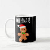 Funny Christmas Gingerbread Man Oh Snap Outfit Paj コーヒーマグカップ (左)