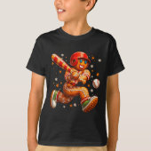 Funny Christmas Gingerbread Man Playing Baseball C Tシャツ (正面)