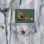 Funny Christmas Gingerbread Santa Holiday Party 缶バッジ (インサイチュ)