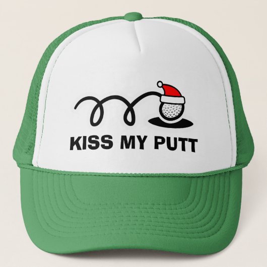 Funny Christmas golf hat | Kiss my putt キャップ (正面)