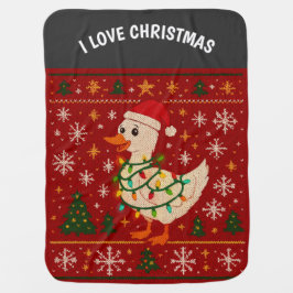 Funny Christmas Goose Baby Blanket – Ugly Sweater  ベビー ブランケット