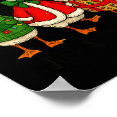 Funny Christmas Goose Jolly Geese Santa Reindeer X ポスター (角)