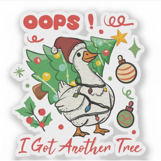 Funny Christmas Goose Sticker シール (正面)