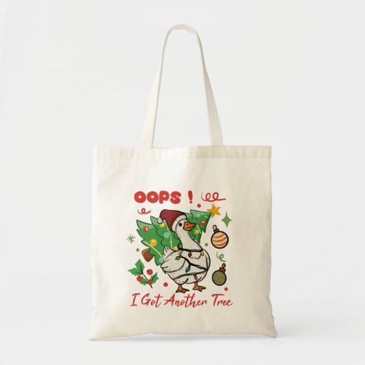 Funny Christmas Goose Tote Bag – Oops トートバッグ (正面)