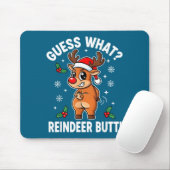 Funny Christmas Guess What Reindeer Butt Santa Hat マウスパッド (マウス)