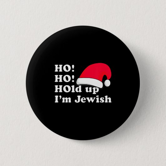 Funny Christmas Hat Design For Irreverent Jewish P 缶バッジ (正面)