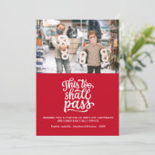 Funny Christmas Holiday Family Photo Custom Text シーズンカード (スタンド正面)