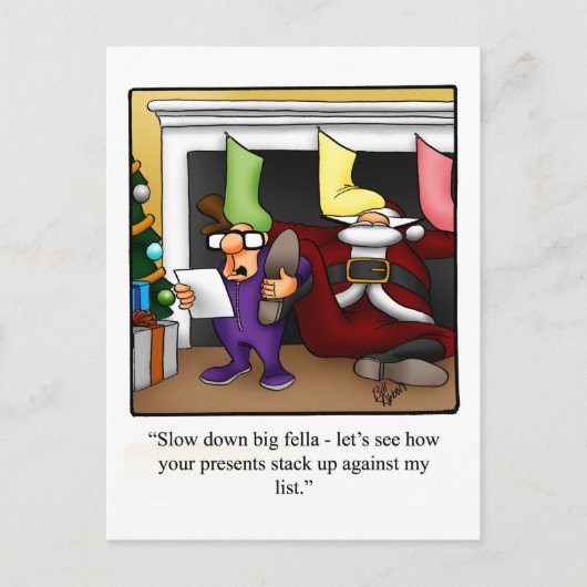 Funny Christmas Holiday Postcard ポストカード (正面)