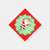 Funny Christmas Holiday Santa Fishing スタンダードカクテルナプキン (角)