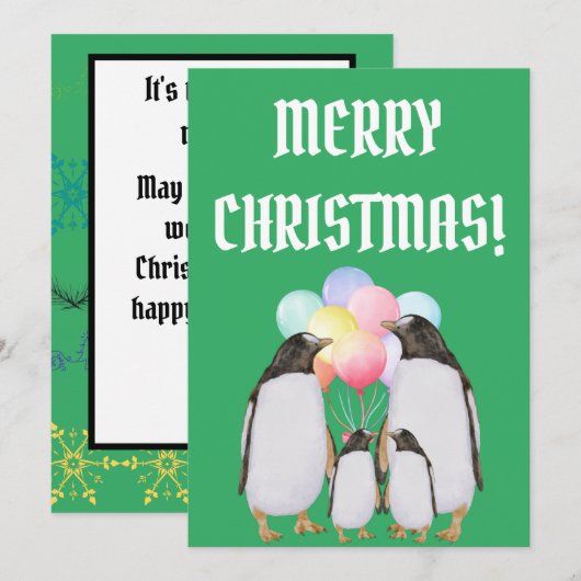 Funny christmas holidays サンキューカード (正面/裏面)