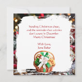 Funny Christmas Humor | Coffee and Cookies カード (裏面)